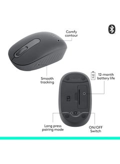 Logitech M196 Bluetooth Wireless Mouse, Compact and Portable Mouse for Laptops, Tablets and More, 12-Month Battery, Smooth Tracking, Compatible With PC and Mac, Windows and macOS | Graphite  - Image 4