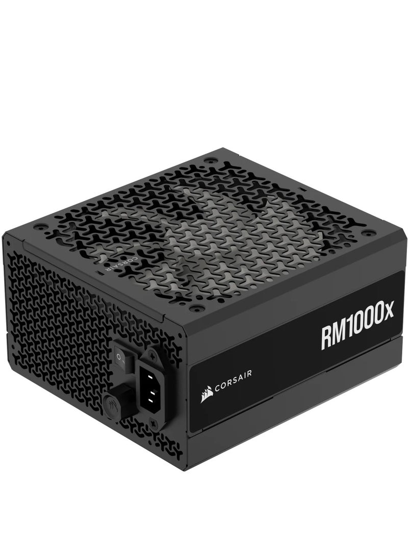 CORSAIR - RM1000x Fully Modular Low-Noise ATX Power Supply – ATX 3.1 Compliant – PCIe 5.1 Support – Cybenetics Gold Efficiency – Native 12V-2x6 Connector - Image 1