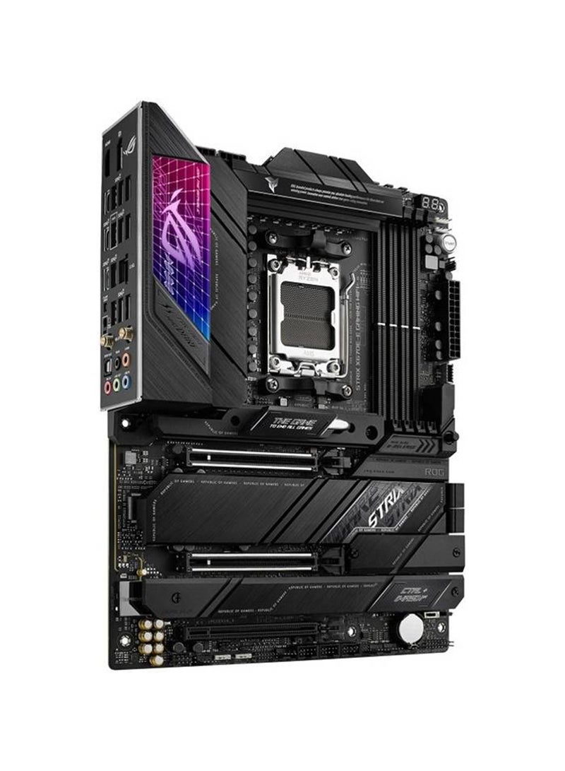 ASUS - ROG STRIX X670E-E GAMING WIFI ATX Motherboard, AMD X670 Chipset, AM5 Socket, Intel 2.5 Gb Ethernet, 4xDual Channel DDR5-6400, 128GB Max Memory, 4xSATA 6Gb/s, PCIe 5.0, HDMI/DP | 90MB1BR0-M0EAY0 Black - Image 1