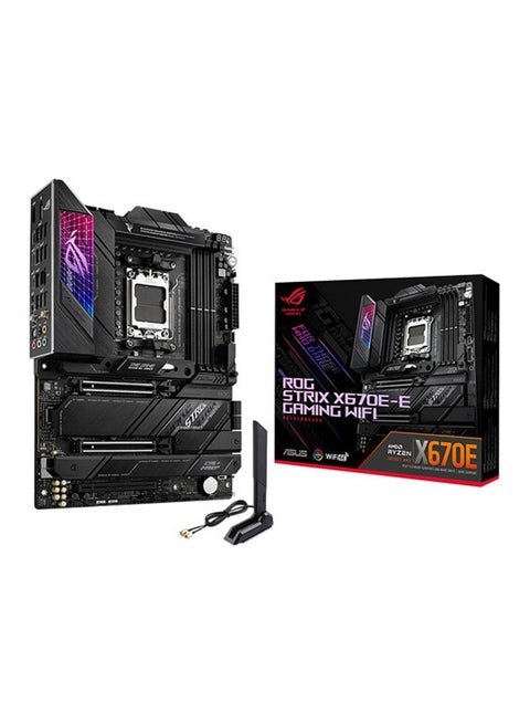 ROG STRIX X670E-E GAMING WIFI ATX Motherboard, AMD X670 Chipset, AM5 Socket, Intel 2.5 Gb Ethernet, 4xDual Channel DDR5-6400, 128GB Max Memory, 4xSATA 6Gb/s, PCIe 5.0, HDMI/DP | 90MB1BR0-M0EAY0 Black