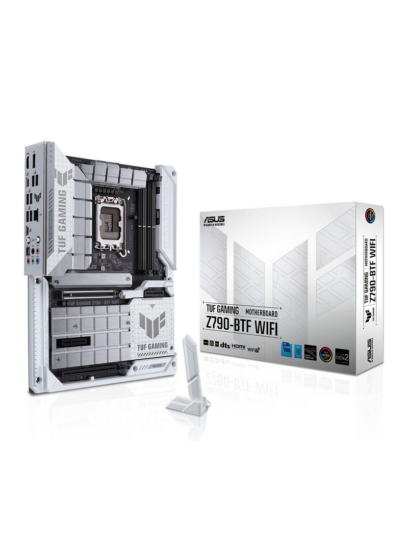 أسوس - TUF Gaming Z790-BTF WIFI LGA 1700 ATX Intel Motherboard, Intel Z790 Chipset, 4x DDR5 DIMM Slots, 192GB Max Memory, 4x M.2 Slots, Intel Wi-Fi 7 & Bluetooth v5.4, 90MB1GU0-M0EAY0 White/Black - Image 1