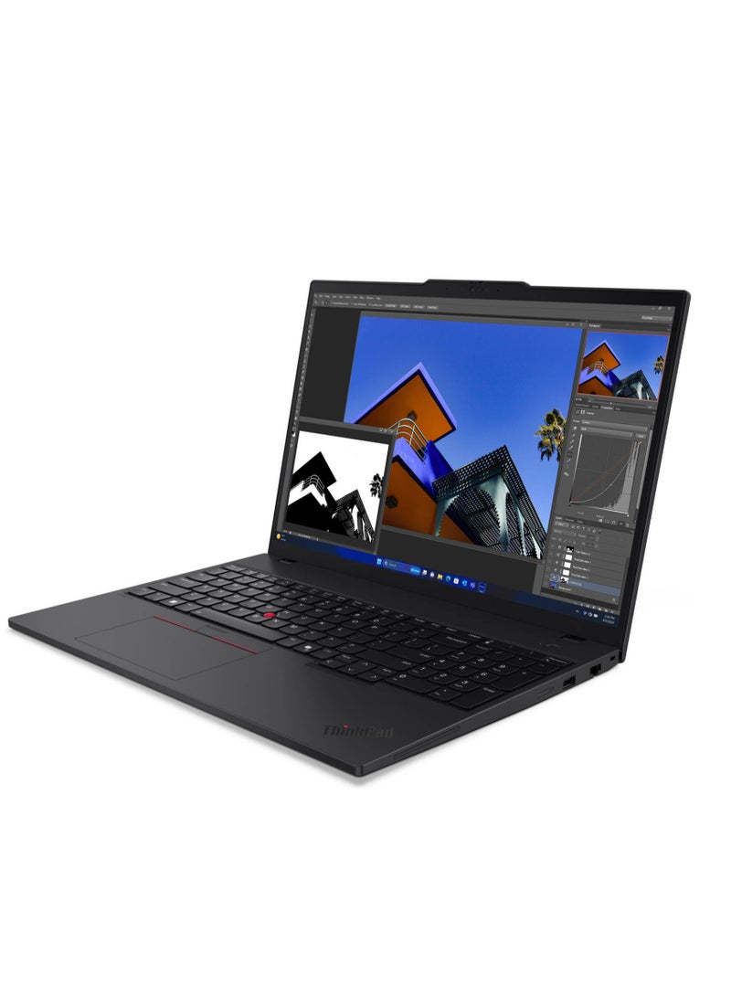 ThinkPad T16 Gen 3 Laptop With 16-Inch WUXGA IPS Display, Core Ultra 5 125U Processor/16GB RAM/512GB SSD/Intel Iris XE Graphics/DOS(Without Windows) English Black
