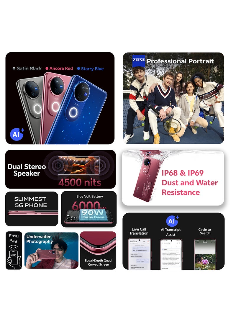 vivo - V50 AI 5G Dual SIM Blue 12GB RAM 256GB - Middle East Version - Image 1