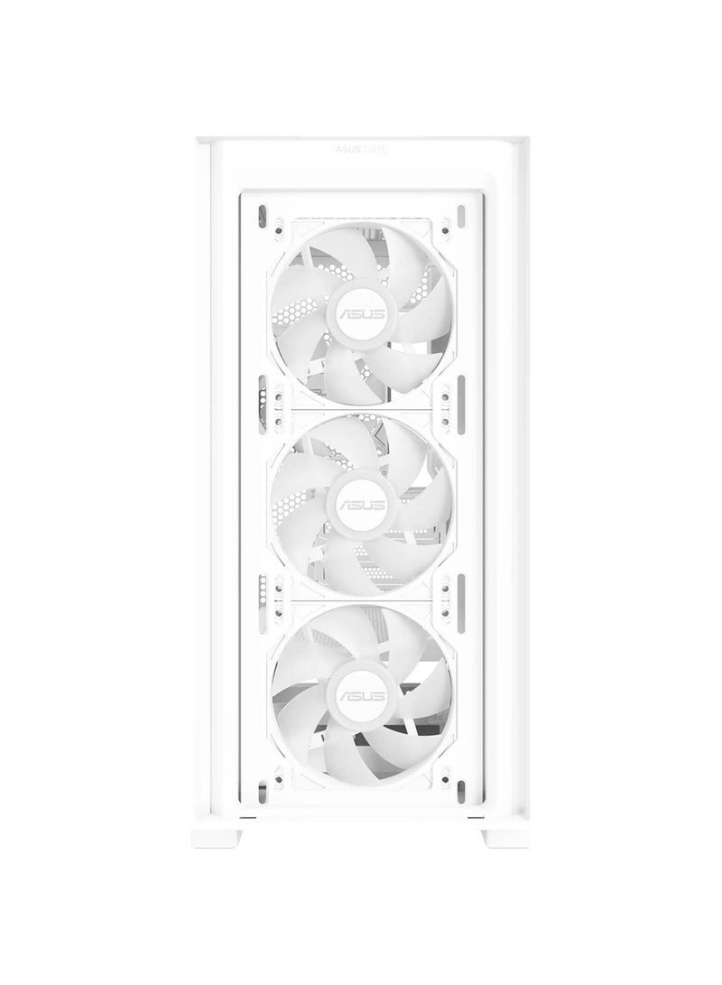ASUS A21 Plus M-ATX Computer Case, 4x 120mm ARGB Pre-Installed Fan, Up to 360mm Radiator, & 7x Fan Support, BTF Support, Headphone, Microphone & 2x USB 3.2 Gen1 Interface, 90DC00H3-B19000 White  - Image 2