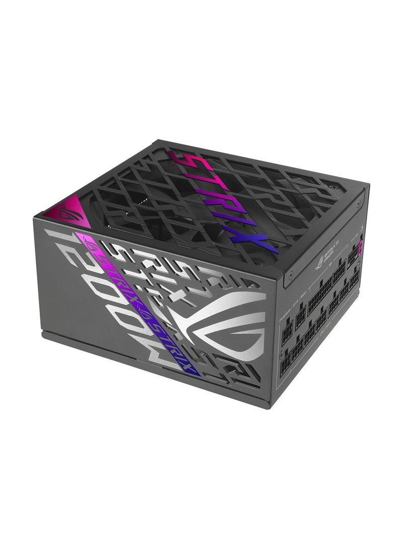 ASUS - ROG Strix 1200W Fully Modular Power Supply, 80 PLUS Platinum Efficiency, Active PFC, GaN MOSFET, ATX 3.1 Compatible, Cybernetic Lambda A+, Dual Ball Fan bearings, 90YE00W0-B0NA00 Black - Image 1