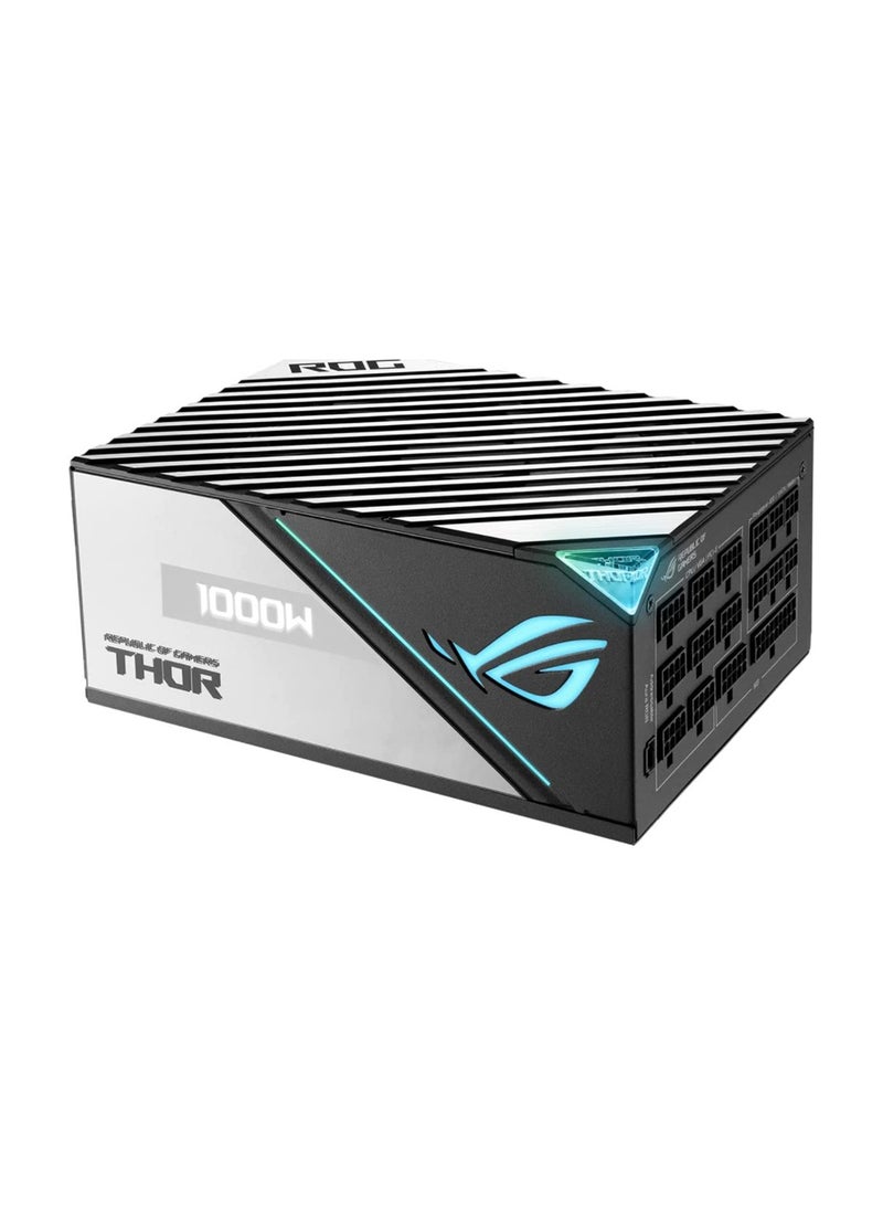 ASUS - Rog Thor 1000P2 ATX Power Supply Unit, With Aura Sync & OLED Display, 1000W Power, 80 Plus Platinum II Certification, 135mm PWM Fan, 0dB Cooling, Modular | 90YE00L1-B0NA00 / 90YE00L4-B0NA00 Multicolour - Image 1