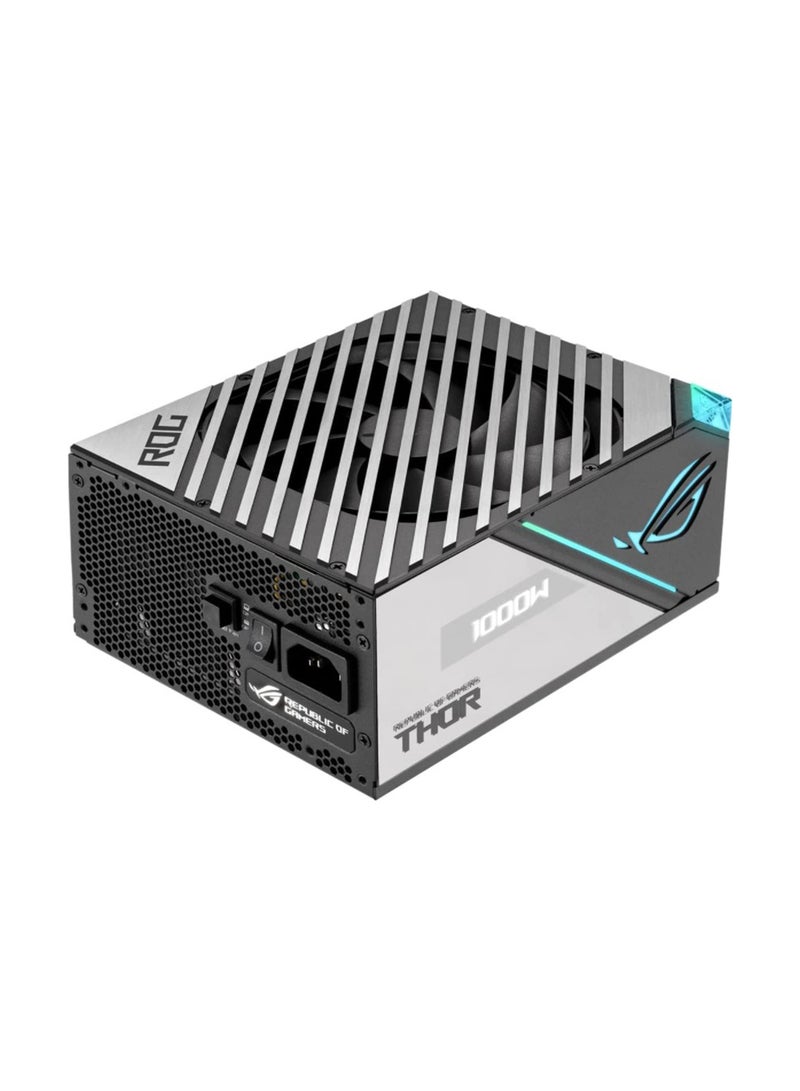 ASUS - Rog Thor 1000P2 ATX Power Supply Unit, With Aura Sync & OLED Display, 1000W Power, 80 Plus Platinum II Certification, 135mm PWM Fan, 0dB Cooling, Modular | 90YE00L1-B0NA00 / 90YE00L4-B0NA00 Multicolour - Image 1