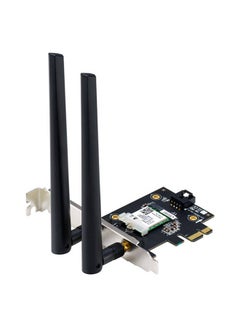 ASUS PCE-AXE5400 WiFi 6E PCI-E Adapter, Dual Antennas, 6GHz Band, 160MHz, Bluetooth 5.2, WPA3 Security, 90IG05R0-BM9100 Black  - Image 1
