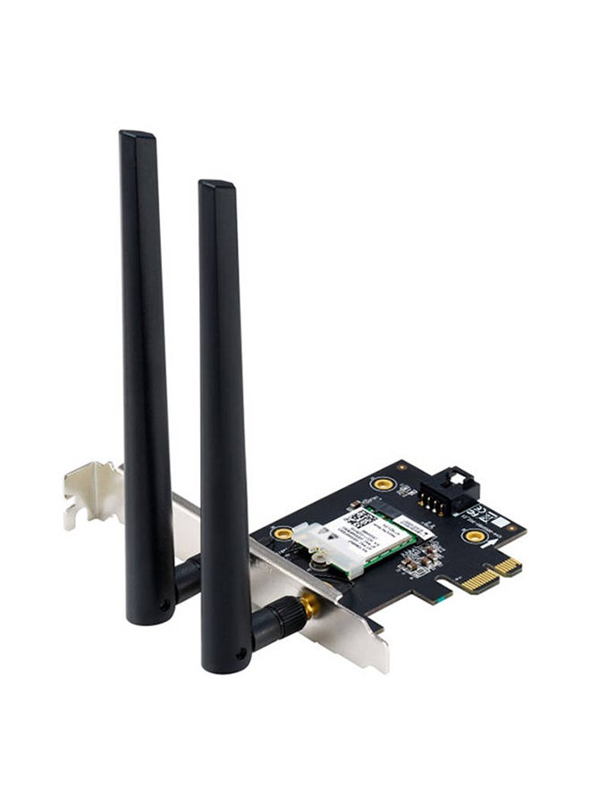 أسوس PCE-AXE5400 WiFi 6E PCI-E Adapter, Dual Antennas, 6GHz Band, 160MHz, Bluetooth 5.2, WPA3 Security, 90IG05R0-BM9100 Black  - Image 1