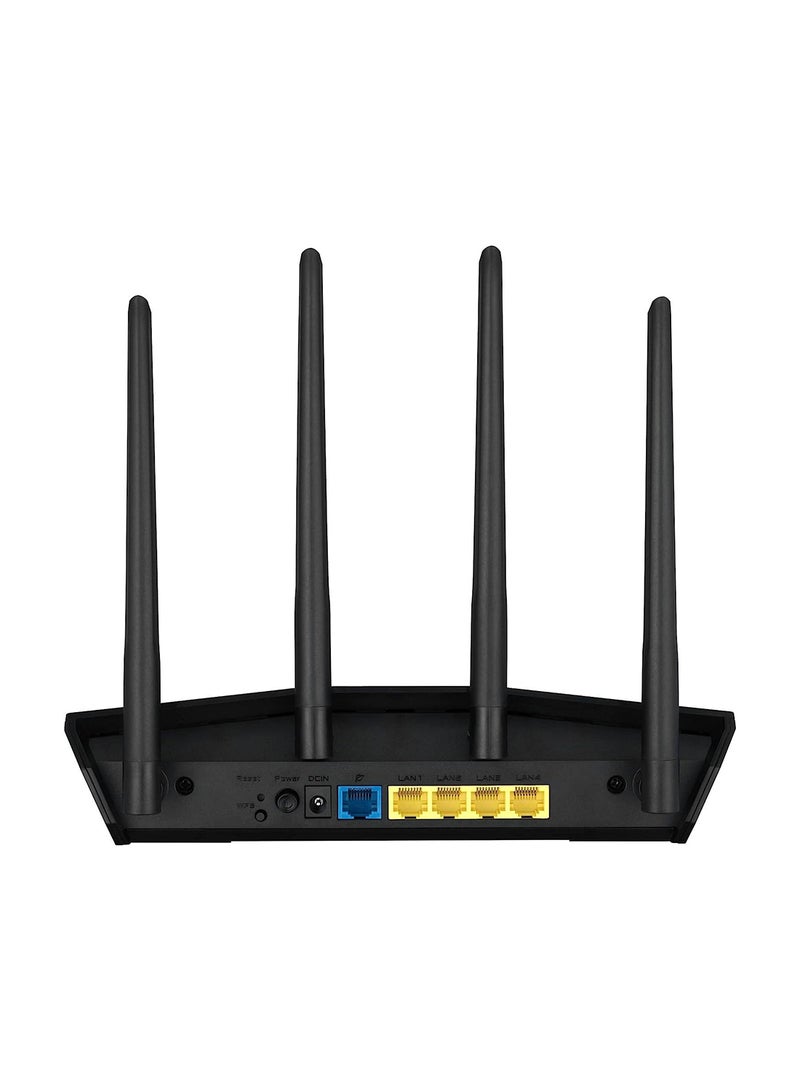 ASUS - RT-AX57 AX3000 WiFi 6 Router, Up to 2402 Mbps, MU-MIMO/OFDMA, AI Protection, External Antenna x4, Parental Control, 90IG06Z0-MU2C00 Black - Image 1