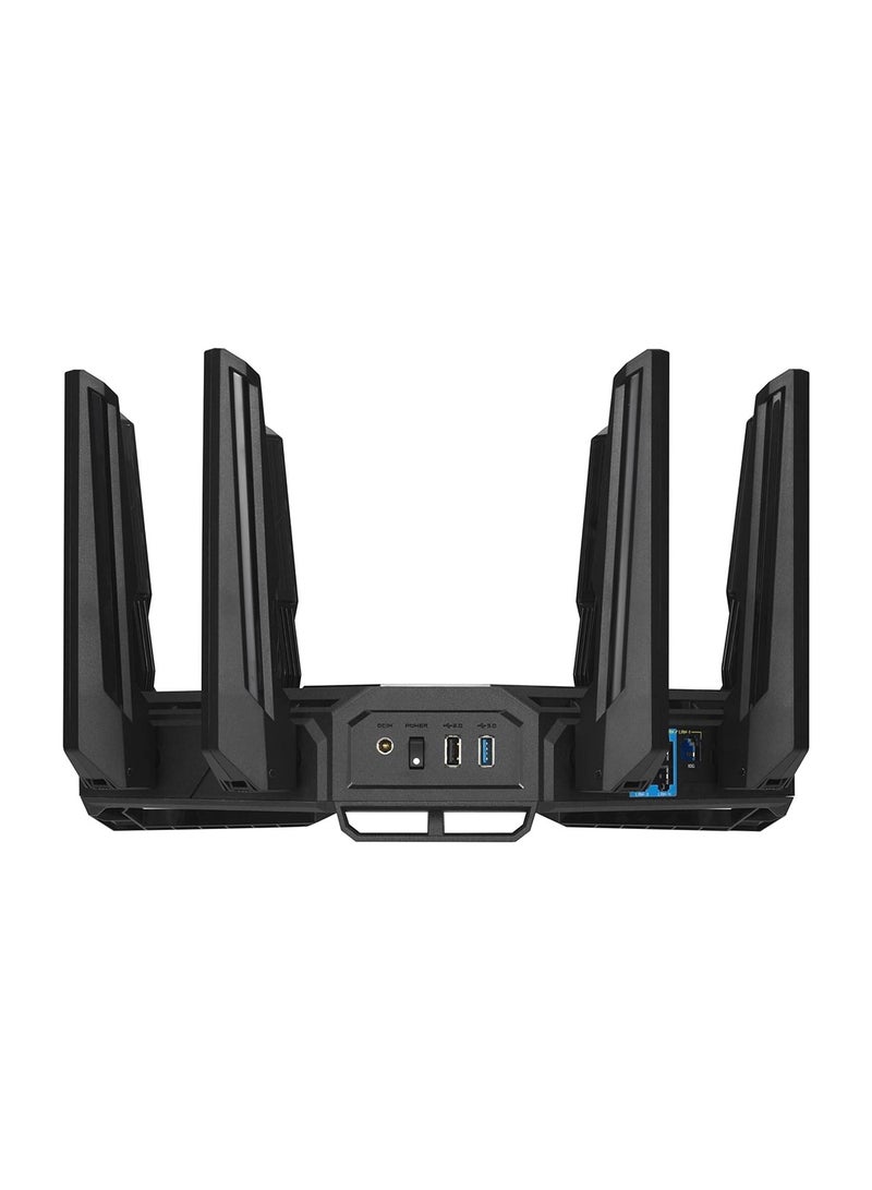 أسوس ROG Rapture GT-BE98 Quad-Band WiFi 7 Gaming Router, Supports 320MHz with Speeds of Up to 25 Gbps, Dual 10G Port, Mobile Game Mode, AiMesh & VPN Features | 90IG08F0-MO9A0V Black - Image 4