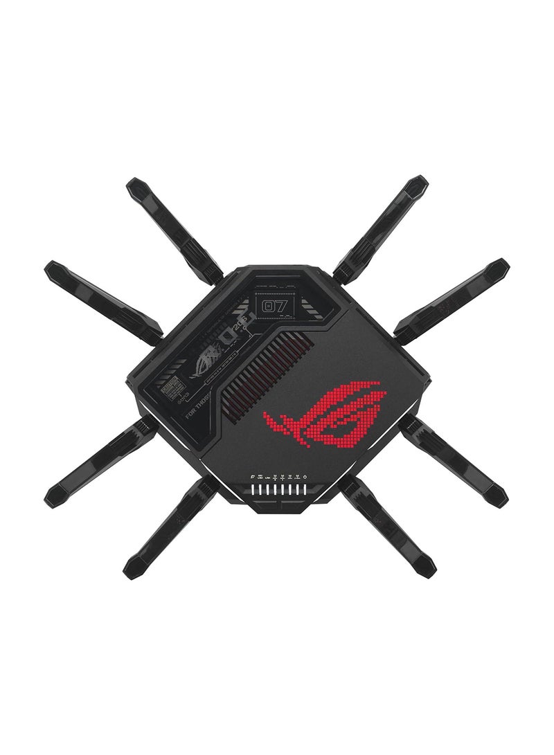 أسوس ROG Rapture GT-BE98 Quad-Band WiFi 7 Gaming Router, Supports 320MHz with Speeds of Up to 25 Gbps, Dual 10G Port, Mobile Game Mode, AiMesh & VPN Features | 90IG08F0-MO9A0V Black - Image 3