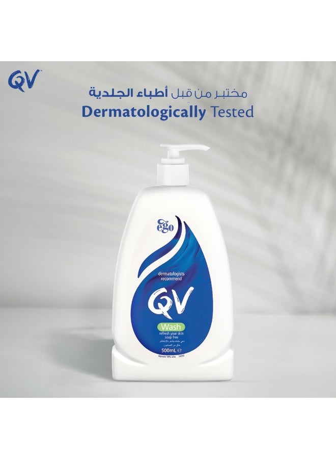 كيو في Wash - Gentle Soap-Free Cleanser For Dry And Sensitive Skin 500.0ml - Image 3
