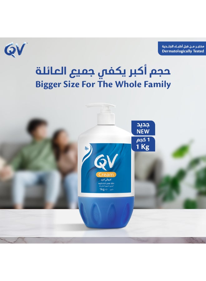QV Cream Pump - Intensive Moisturising Cream For Dry And Sensitive Skin 1.0kg - Image 3