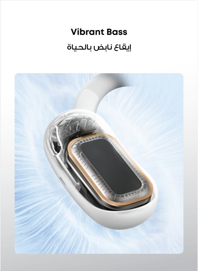 Soundcore AeroFit 2 by Anker, Open-Ear Headphones, Adjustable Ear Hooks, Snug Fit, Rich Bass, Hi-Res Wireless Audio, 42H Play, Bluetooth 5.4, Wireless Charging, IP55, AI Clear Calls, Open-Ear Earbuds White White - Image 5