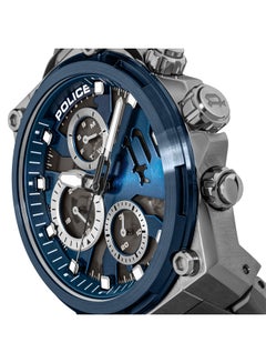 POLICE Men's Airflow Men's 44mm Multifunction Watch with Hydraulic Blue Plate, Black Dial & 316L Stainless Steel Bracelet  - Image 4