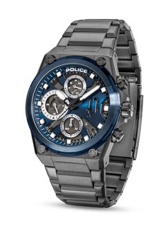 POLICE Men's Airflow Men's 44mm Multifunction Watch with Hydraulic Blue Plate, Black Dial & 316L Stainless Steel Bracelet  - Image 5