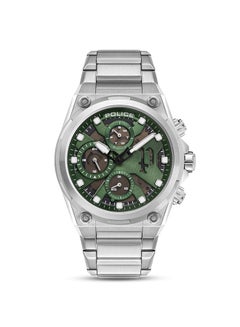 POLICE Men's Airflow Men's 43mm Multifunction Watch with Hydraulic Green Plate, Black Dial & 316L Stainless Steel Bracelet  - Image 1