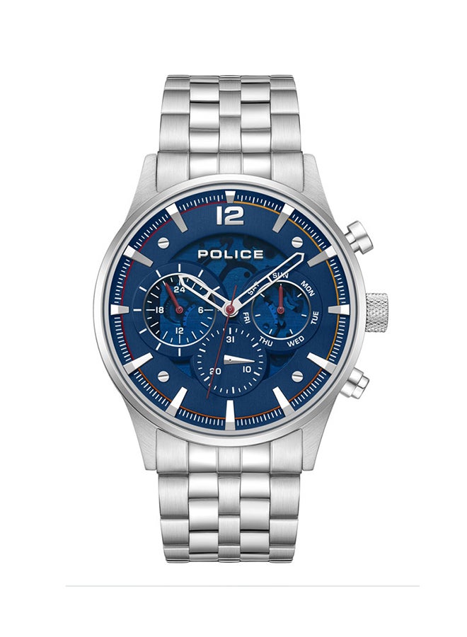 بوليس Men's Driver II Men's 45mm Multifunction Watch with Semi-Transparent Blue Dial, 316L Stainless Steel Bracelet  - Image 1