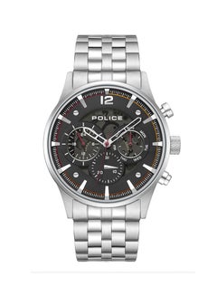 POLICE Men's Driver II Men's 45mm Multifunction Watch with Semi-Transparent Black Dial & 316L Stainless Steel Bracelet  - Image 1