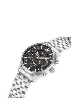 POLICE Men's Driver II Men's 45mm Multifunction Watch with Semi-Transparent Black Dial & 316L Stainless Steel Bracelet  - Image 2