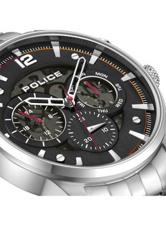 POLICE Men's Driver II Men's 45mm Multifunction Watch with Semi-Transparent Black Dial & 316L Stainless Steel Bracelet  - Image 4