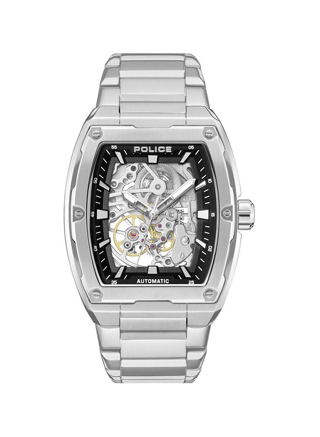 بوليس Men's Skeletor Automatic Men's 42mm Watch with Matte Black Dial, Silver Indexes & 316L Stainless Steel Bracelet  - Image 1