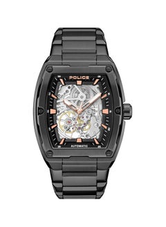 POLICE Men's Skeletor Automatic Men's 42mm Watch with Matte Black Dial, Rose Gold Indexes, IP Black 316L Stainless Steel Bracelet  - Image 1
