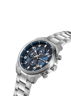 POLICE Men's Soul Multifunction Men's 44mm Watch with Translucent Blue Dial, Hydraulic Pyramid Etched Ring & 316L Stainless Steel Bracelet  - Image 2
