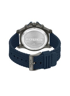 POLICE Men's Surigao Men's 47mm Multifunction Watch with Ion-Plated Black Topring, Matte Black Dial & Navy Silicone Strap  - Image 3