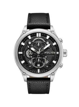 Men's Wadden Men's 46mm Chronograph Watch with Screw-Detailed Dial, Charcoal & Black Face, Black Leather Strap - pnsku/N70151953V/45/_/1740491724/71155564-5f6f-464a-85df-115fe0fab0e3