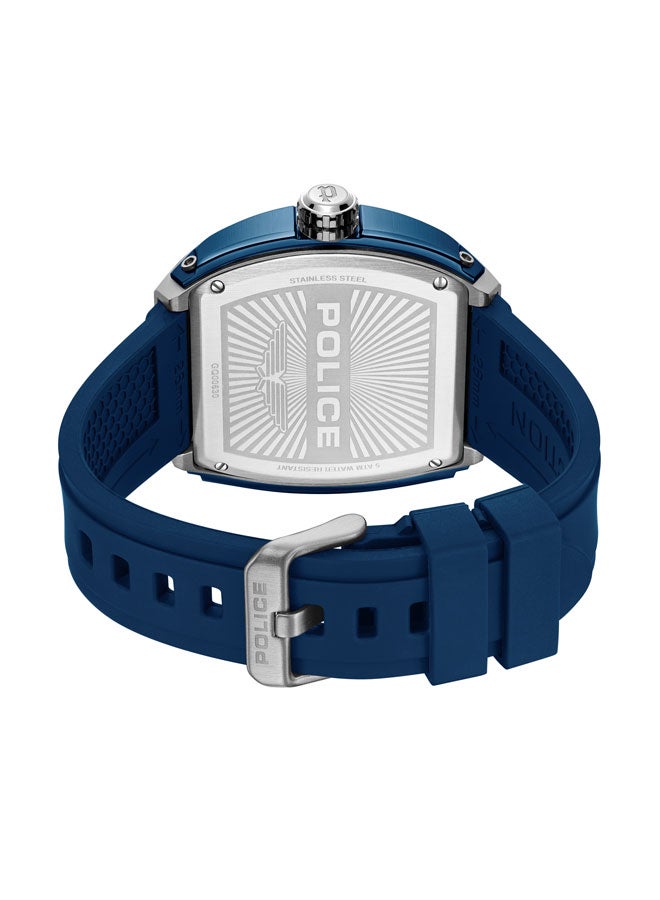 POLICE Men's Flash Men's 48mm Multifunction Watch with Blue Layered Dial, IP Blue Case & Blue Silicone Strap  - Image 3
