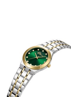 POLICE Women's Allure Women's 32mm Two-Tone Watch with Green Sunray Enamel Dial, 12 Dazzling Stones & Signature at 12 o’clock  - Image 2