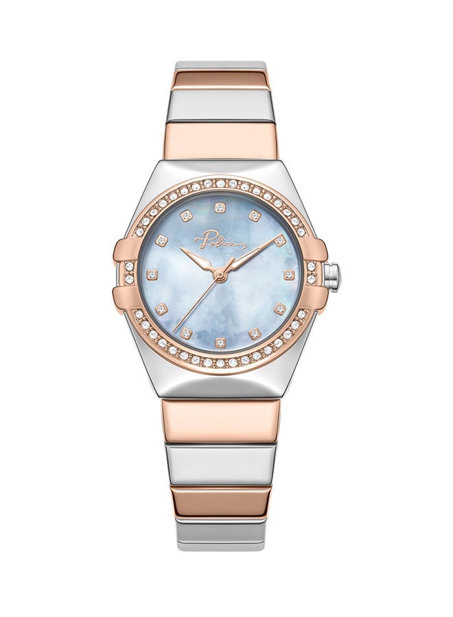 بوليس Women's Cosmos Women’s 29mm Rose Gold Watch with Grey Mother-of-Pearl Dial, White Stones & 316L Stainless Steel Bracelet  - Image 1