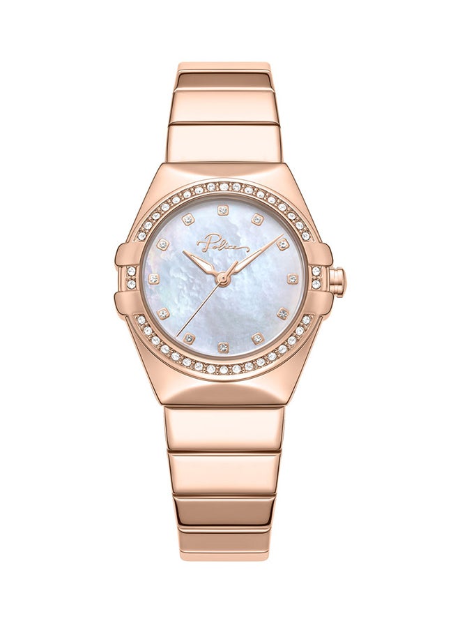 بوليس Women's Cosmos Women’s 29mm Rose Gold Watch with White Mother-of-Pearl Dial, 12 White Stones & 316L Stainless Steel Bracelet  - Image 1