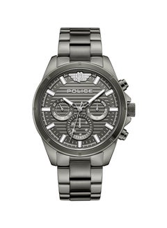 POLICE Men's Malawi 45mm Ion-Plated Gun Case Multifunction Watch with Satin Charcoal Dial & 316L Stainless Steel Bracelet  - Image 1