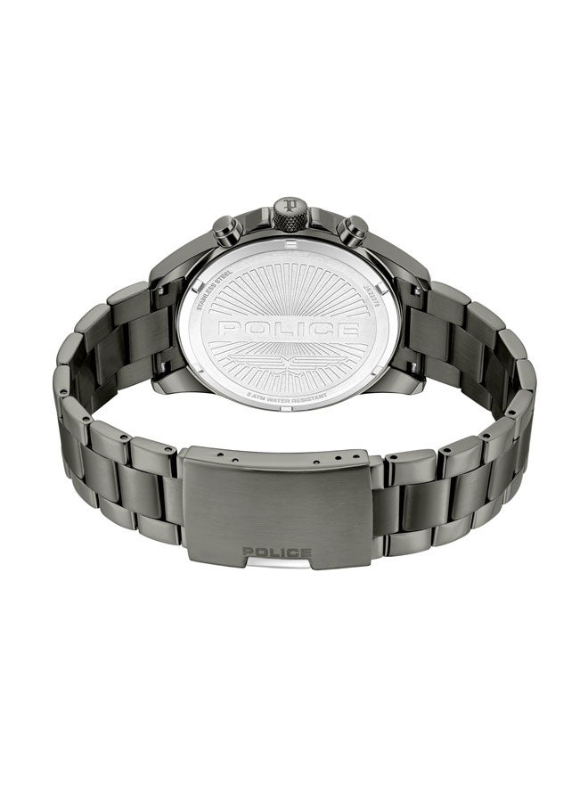 بوليس Men's Malawi 45mm Ion-Plated Gun Case Multifunction Watch with Satin Charcoal Dial & 316L Stainless Steel Bracelet  - Image 3