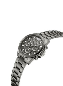 POLICE Men's Malawi 45mm Ion-Plated Gun Case Multifunction Watch with Satin Charcoal Dial & 316L Stainless Steel Bracelet  - Image 2