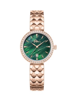 POLICE Women's Ophidia Women’s 28mm Watch with Deep Green Mother-of-Pearl Dial, Rose Gold Indexes & 316L Stainless Steel Bracelet  - Image 1