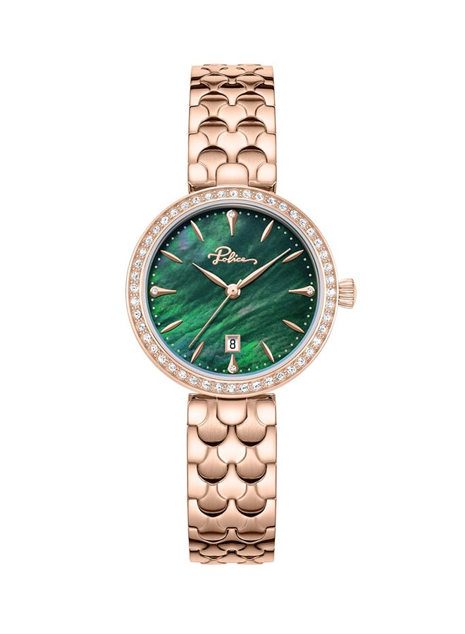بوليس Women's Ophidia Women’s 28mm Watch with Deep Green Mother-of-Pearl Dial, Rose Gold Indexes & 316L Stainless Steel Bracelet  - Image 1