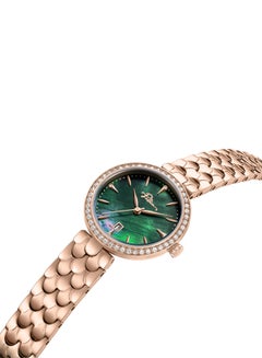 POLICE Women's Ophidia Women’s 28mm Watch with Deep Green Mother-of-Pearl Dial, Rose Gold Indexes & 316L Stainless Steel Bracelet  - Image 2