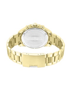 POLICE Men's Malawi Men's 45mm Multifunction Watch with Satin Dark Green Dial & 316L Ion-Plated Gold Stainless Steel Bracelet  - Image 3