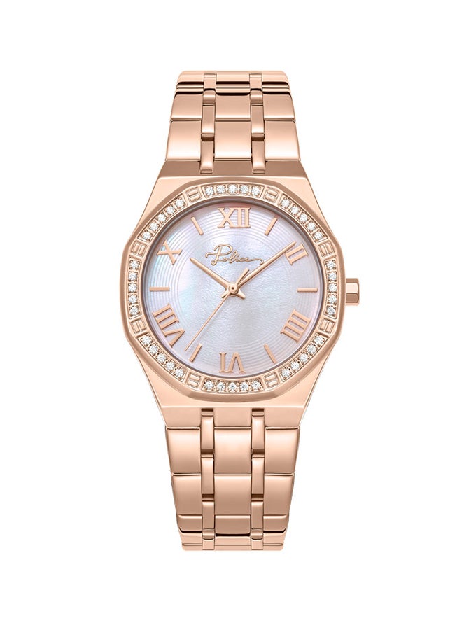بوليس Women's Moonlight Women's 32mm Rose Gold-Plated Watch with White Mother-of-Pearl Dial & 316L Stainless Steel 5-Link Bracelet  - Image 1