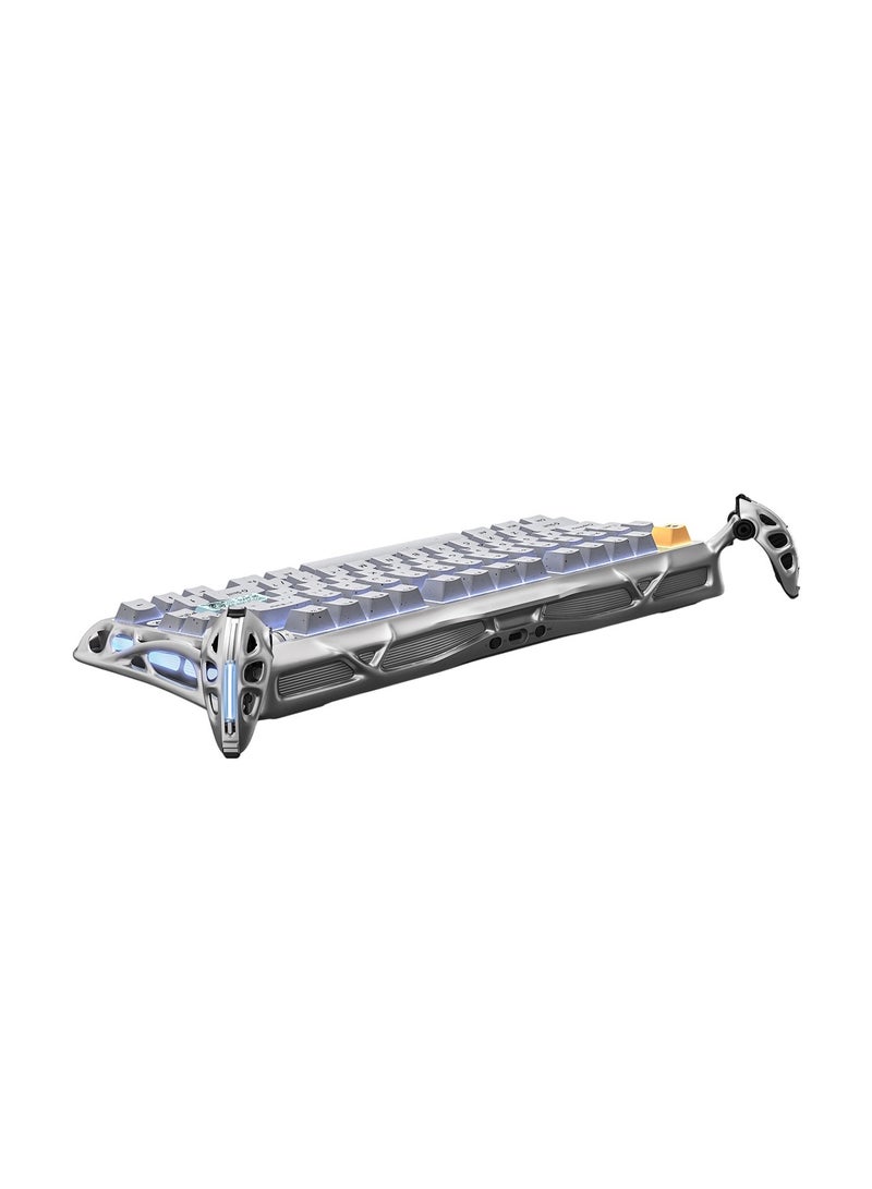 Gravastar - Mercury K1 Pro Mechanical Gaming Keyboard (Concrete Gray) - 75% Layout, 79 Keys + KNOB, Hot-Swappable, Custom Linear Switches, RGB Backlit, Wireless/Wired, 8000mAh Battery, Bluetooth/2.4GHz - Image 1