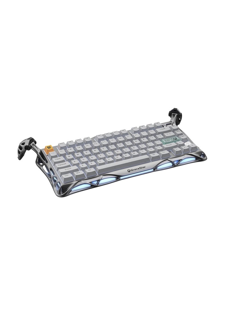 Gravastar - Mercury K1 Pro Mechanical Gaming Keyboard (Concrete Gray) - 75% Layout, 79 Keys + KNOB, Hot-Swappable, Custom Linear Switches, RGB Backlit, Wireless/Wired, 8000mAh Battery, Bluetooth/2.4GHz - Image 1