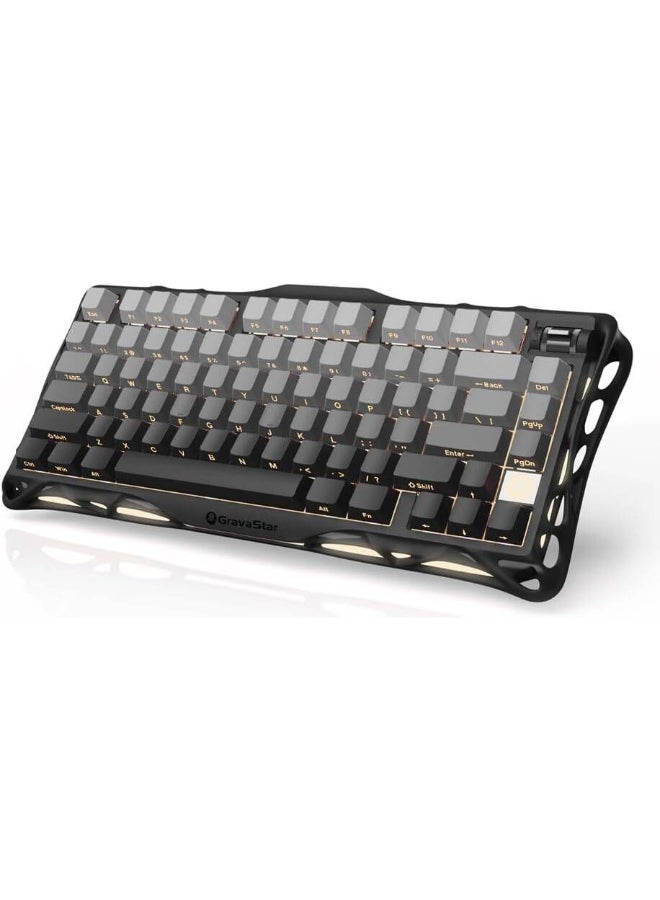 Gravastar Mercury K1 75% Wireless Mechanical Gaming Keyboard, Aluminum Alloy Body, Tri-Mode (Bluetooth/2.4G/USB-C), Kailh Cherry Pink Linear Switches, Hot-Swappable 3/5-Pin, PBT+PC Keycaps, Gasket Mounted with 5-Layer Foam, RGB Backlight (13 Modes), 8000mAh Battery, Programmable Knob – Sci-Fi Design, Gradient Black | Mercury K1 - Image 1