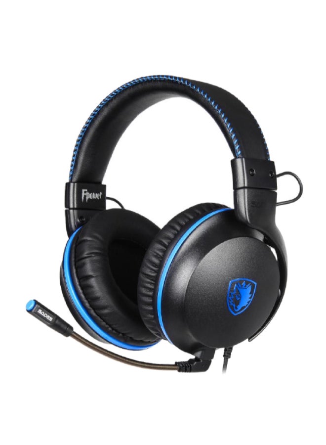ساديس سماعة الألعاب السلكية F-Power (Sa-717) ستيريو - أسود/أزرق، متوافقة - Ps4/ Ps5، Xbox One & Series X & Series S، نينتندو سويتش & لايت، VR، الأجهزة المحمولة، PC/لابتوب - Image 1