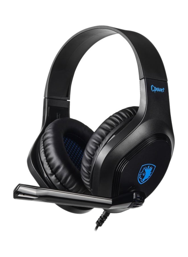 ساديس سماعة الألعاب السلكية C-Power (Sa-716) 3.5 مم ستيريو - أسود/أزرق، متوافقة مع - PS4/PS5، Xbox One وسلسلة X وسلسلة S، نينتندو سويتش و Lite، VR، الأجهزة المحمولة، الكمبيوتر/اللابتوب - Image 1