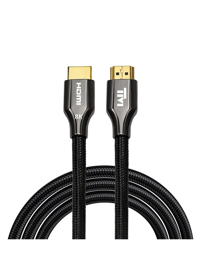 تويستيد مايندز Twisted Minds 8K HDMI 2.1 Cable – Ultra High-Speed 48Gbps Braided HDMI Cord, 8K@60Hz, 4K@120Hz, HDR+, eARC, VRR, HDCP 2.3/2.2, 3D Compatible – 5 Metre - TM-Z8KHDMI-5M Black  - Image 1