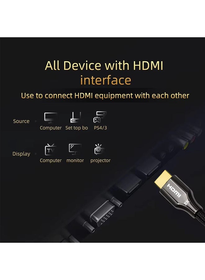 تويستيد مايندز Twisted Minds 8K HDMI 2.1 Cable – Ultra High-Speed 48Gbps Braided HDMI Cord, 8K@60Hz, 4K@120Hz, HDR+, eARC, VRR, HDCP 2.3/2.2, 3D Compatible – 5 Metre - TM-Z8KHDMI-5M Black  - Image 5